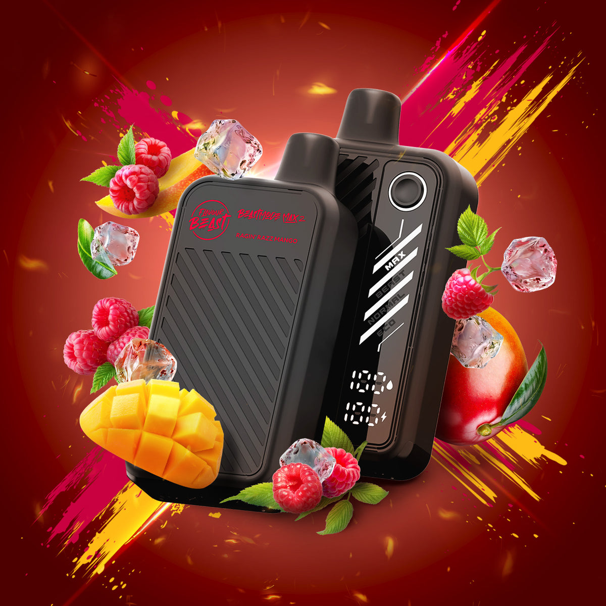 FLAVOUR BEAST 50k - RAGIN' RAZZ MANGO ICED - Clutch Vape