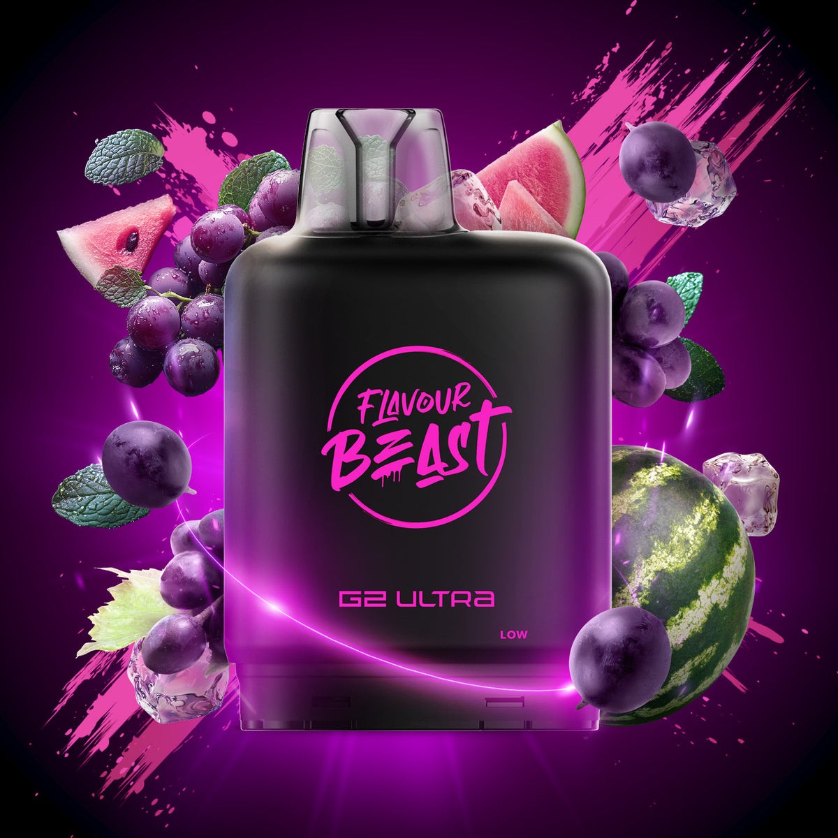 LEVEL X G2 ULTRA - FLAVOUR BEAST 50k GLEAMIN' GRAPE WATERMELON MINT ICED - Clutch Vape