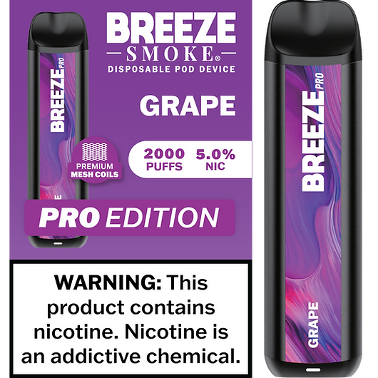 BREEZE  PRO 50MG - GRAPE  Previously (Grape Soda) - Clutch Vape