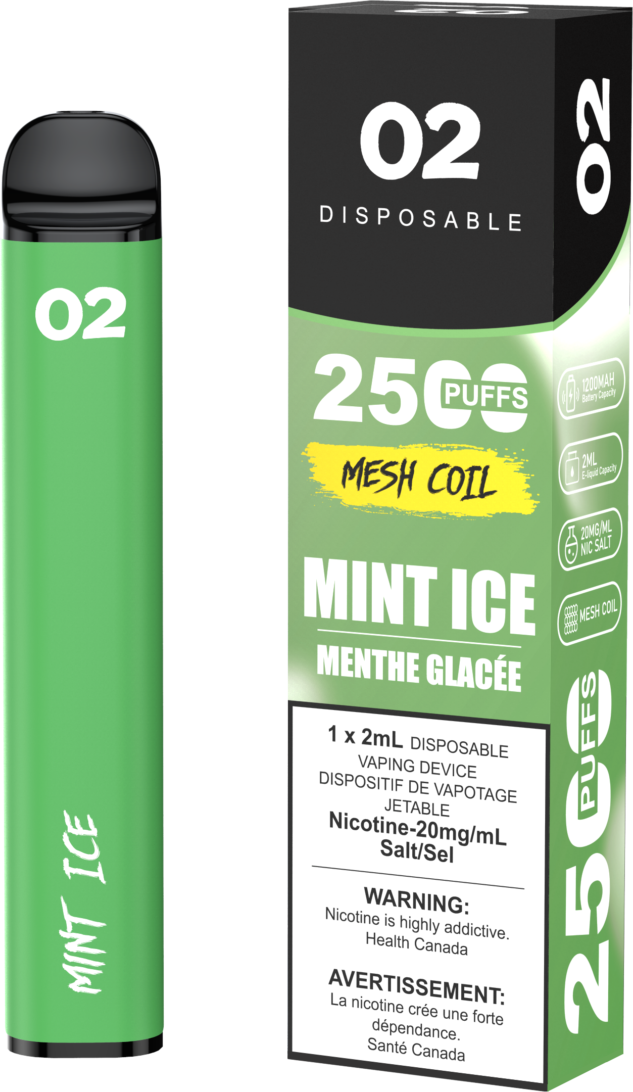 02 DISPOSABLE 2500 PUFFS - MINT ICE Clutch Vape 02 DISPOSABLE 2500 PUFFS - MINT ICE Clutch Vape
