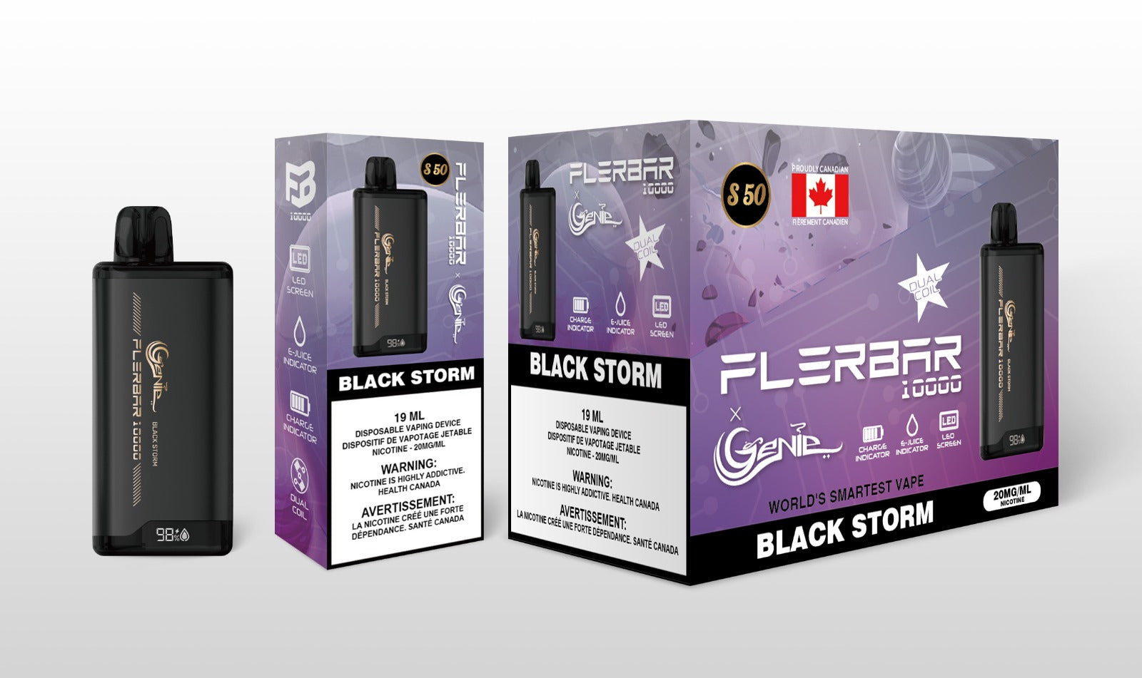 FLERBAR GENIR 10000- BLACK STORM - Clutch Vape
