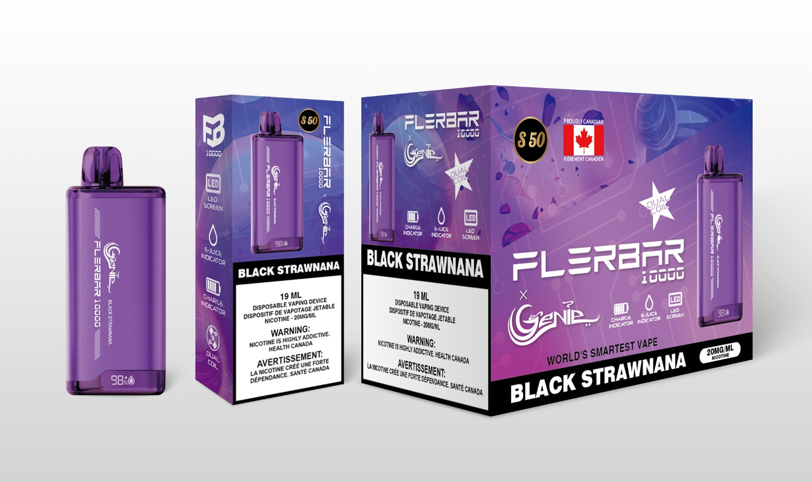 FLERBAR GENIR 10000- BLACK STRAWNANA - Clutch Vape