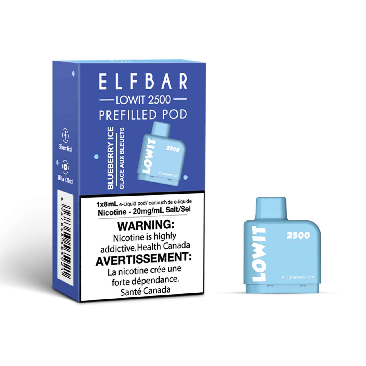 ELFBAR - LOW IT BLUE RAZZ ICE 2500 - Clutch Vape