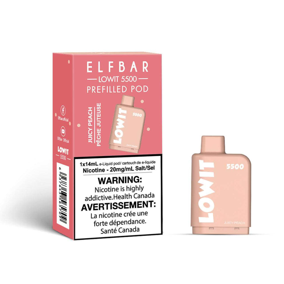 ELFBAR - LOW IT JUICY PEACH 5500 - Clutch Vape