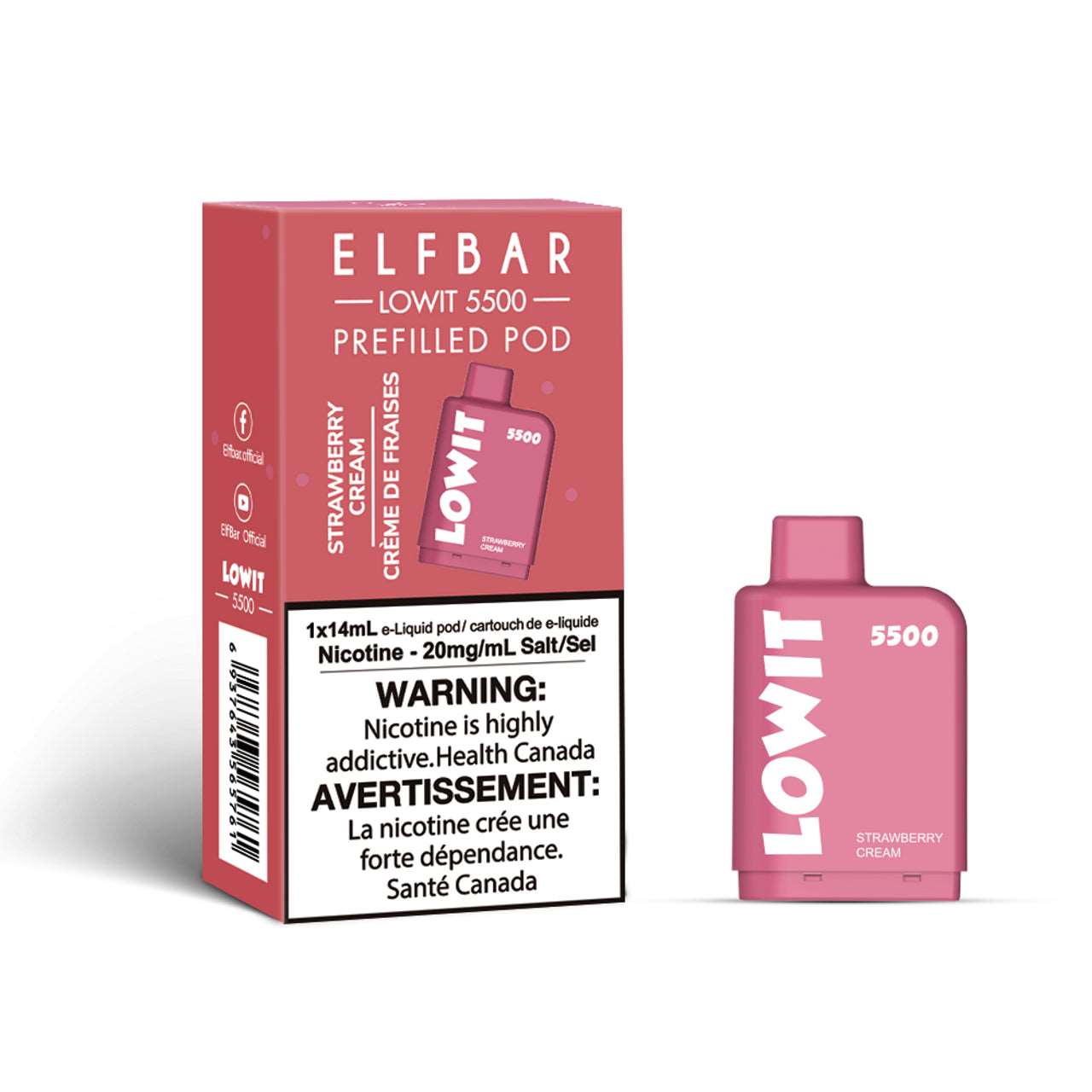 ELFBAR - LOW IT STRAWBERRY CREAM 5500 - Clutch Vape