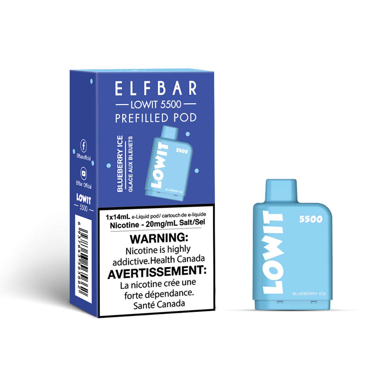 ELFBAR - LOW IT BLUEBERRY ICE 5500 - Clutch Vape