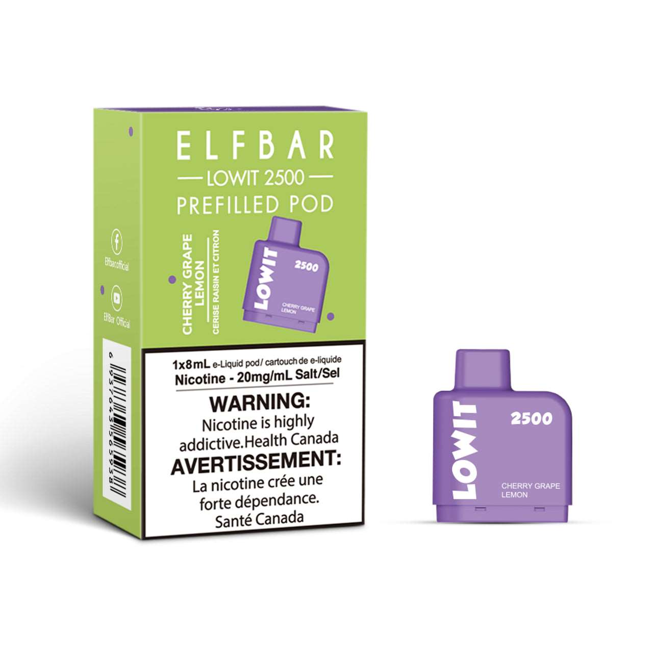 ELFBAR - LOW IT CHERRY GRAPE LEMON 2500 - Clutch Vape