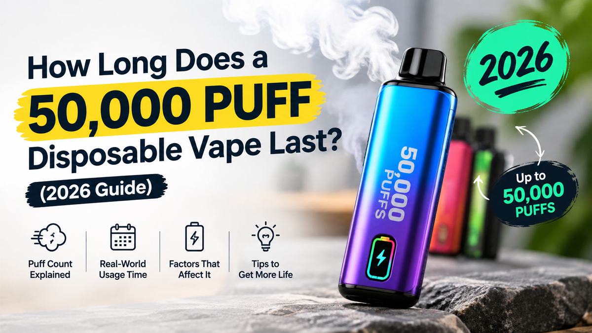 How Long Does a 50,000 Puff Disposable Vape Last? (2026 Guide)
