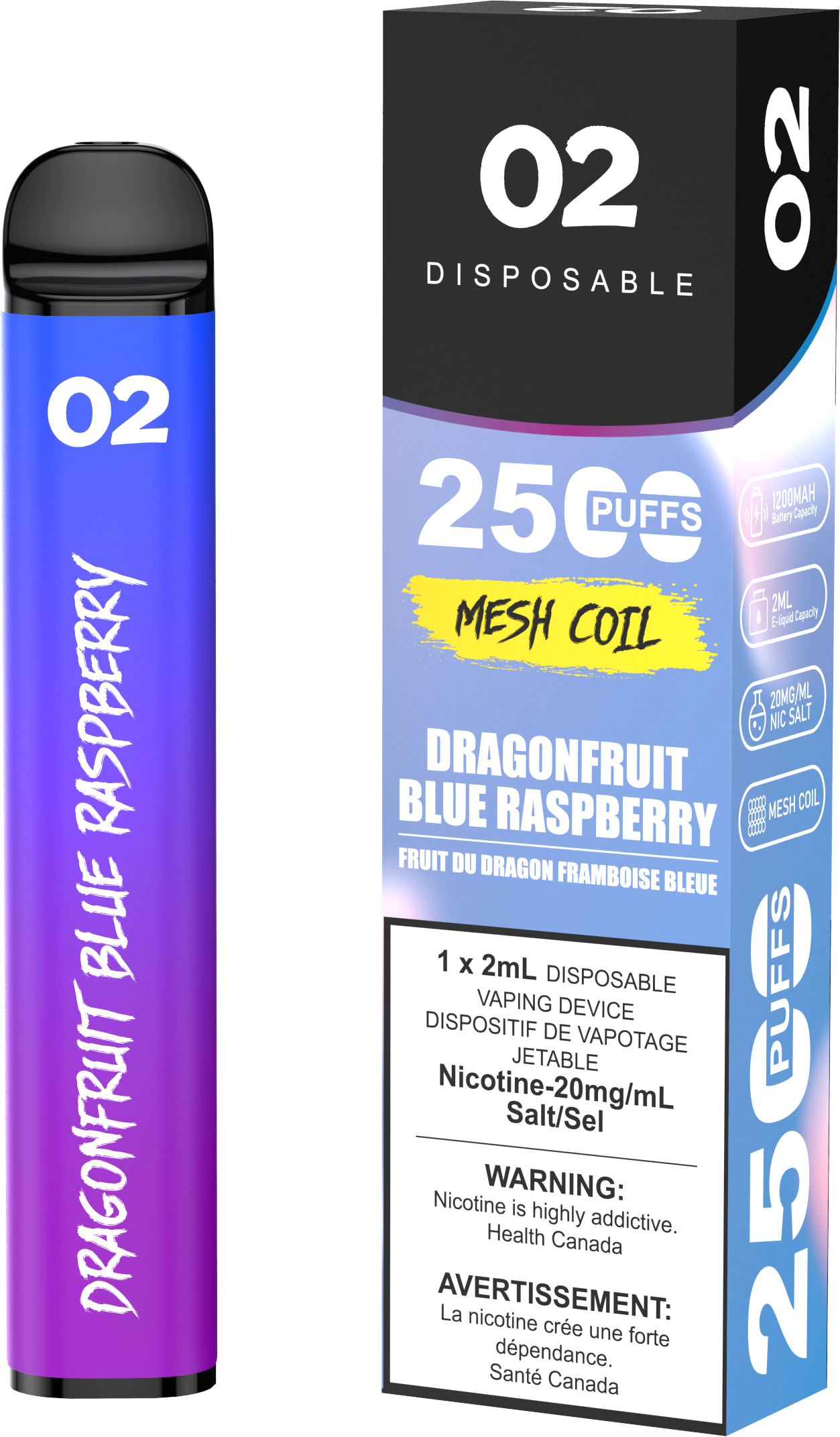 02 DISPOSABLE 2500 PUFFS - DRAGONFRUIT BLUE RASPBERRY Clutch Vape 02 DISPOSABLE 2500 PUFFS - DRAGONFRUIT BLUE RASPBERRY Clutch Vape