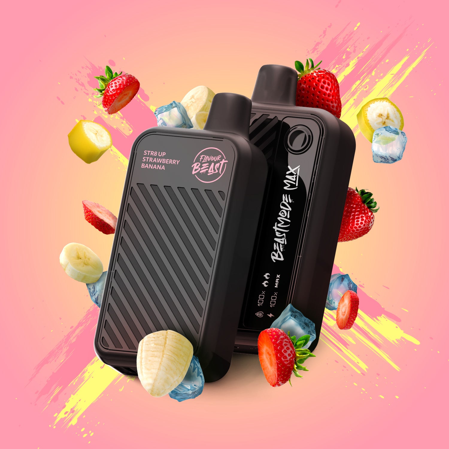 FLAVOUR BEAST 18K - STR8 UP STRAWBERRY BANANA ICE