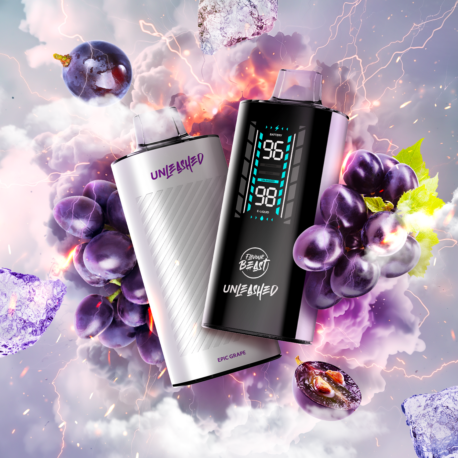 FLAVOUR BEAST UNLEASHED 2OK - EPIC GRAPE ICE