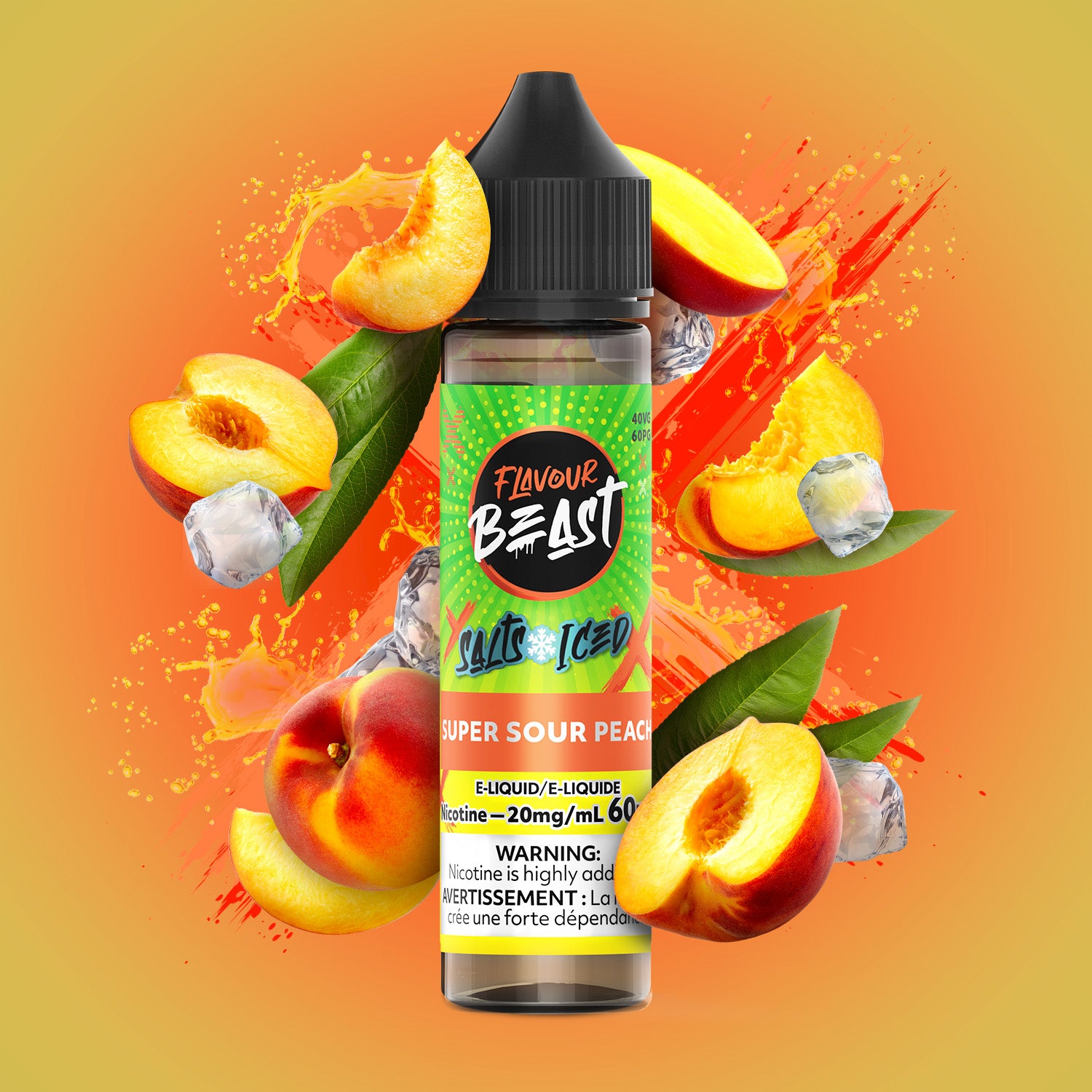 FLAVOUR BEAST - SALT 20MG/ML - 60 ML - SUPER SOUR PEACH