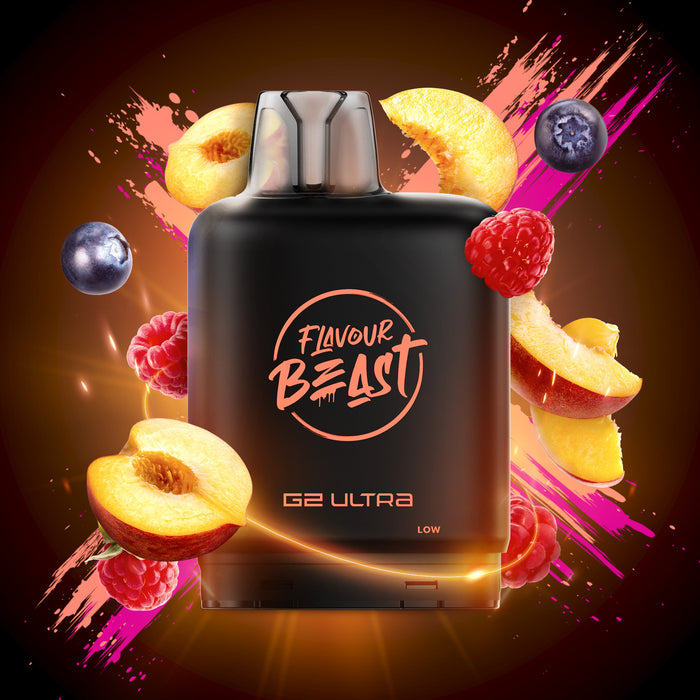 LEVEL X G2 ULTRA  - FLAVOUR BEAST 50k - PACKIN ' PEACH BERRY - Clutch Vape
