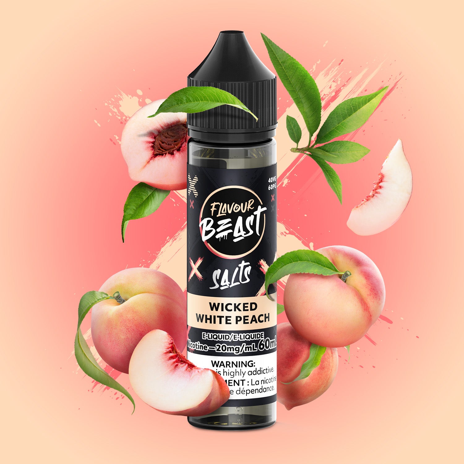 FLAVOUR BEAST - SALT 20MG/ML - 60 ML - WICKED WHITE PEACH