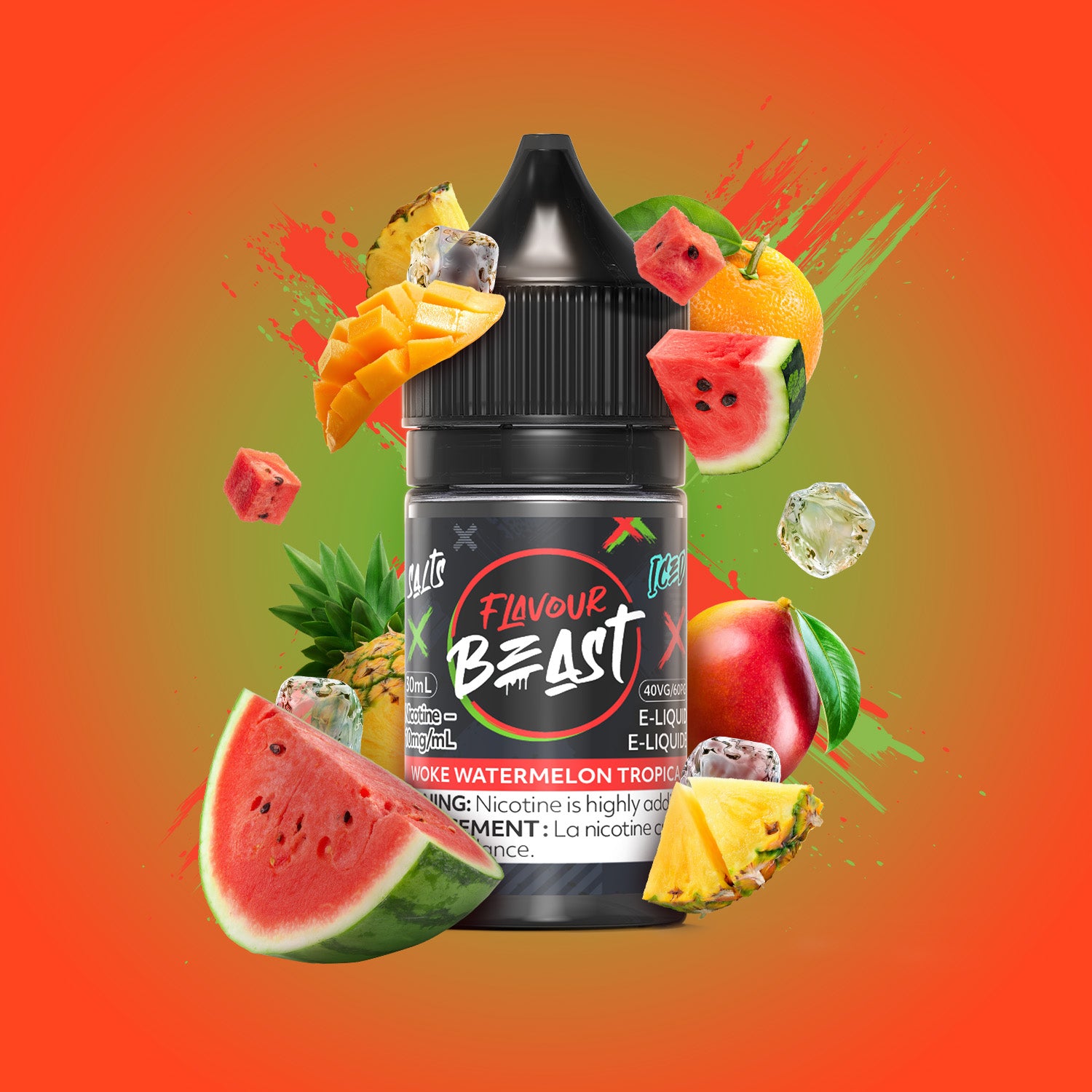 FLAVOUR BEAST SALT 20MG/ML-WOKE WATERMELON TROPICA