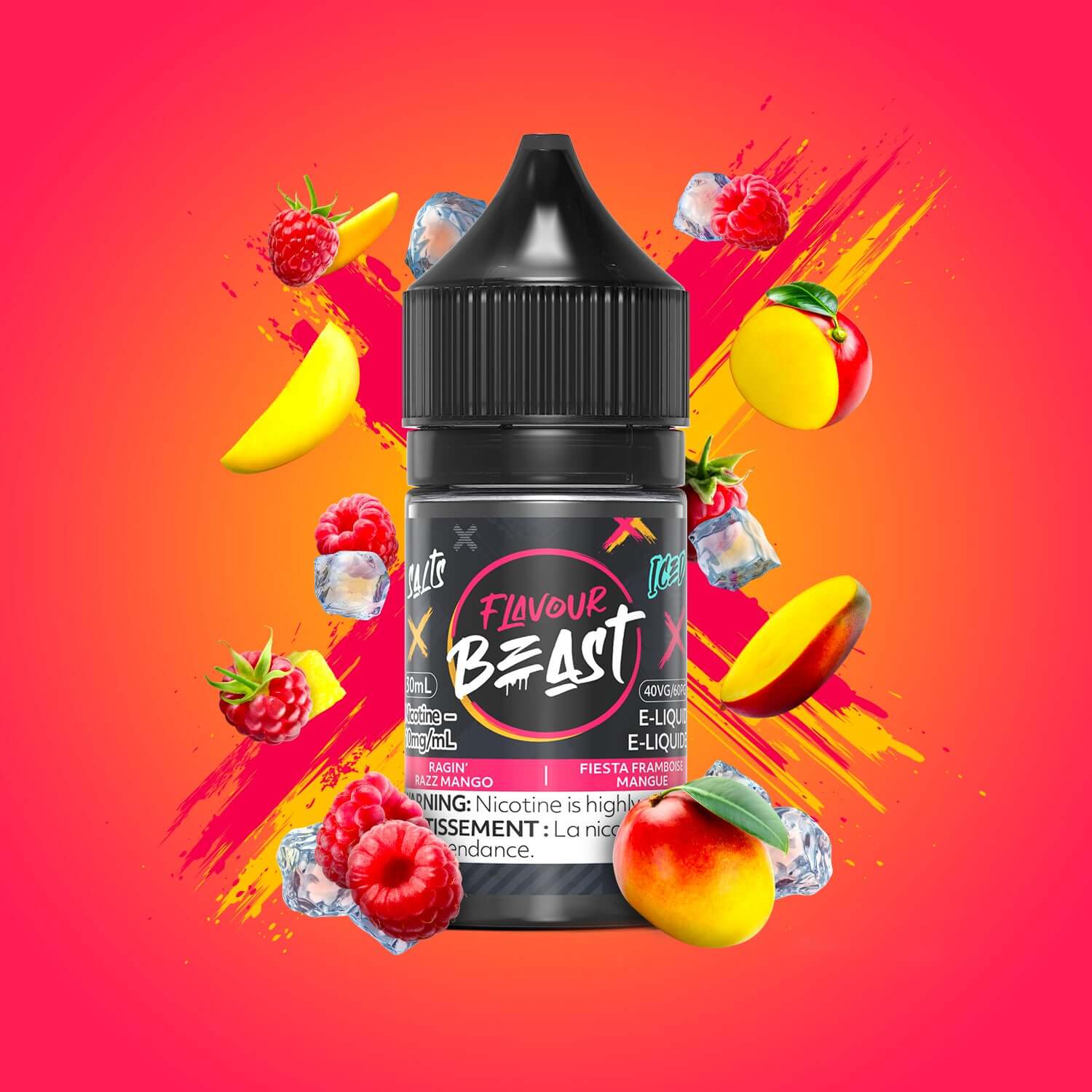 Buy Cheap FLAVOUR BEAST SALT 10MG/ML-RAGIN' RAZZ MANGO ICE