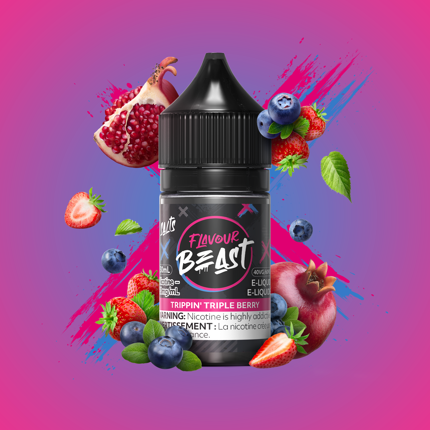 FLAVOUR BEAST SALT 20MG/ML-TRIPPIN TRIPPLE BERRY