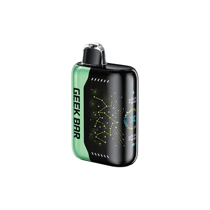 GEEK BAR PULSE X disposable vape featuring Apple Kiwi Ice flavor with a sleek design and 20ML e-liquid capacity.