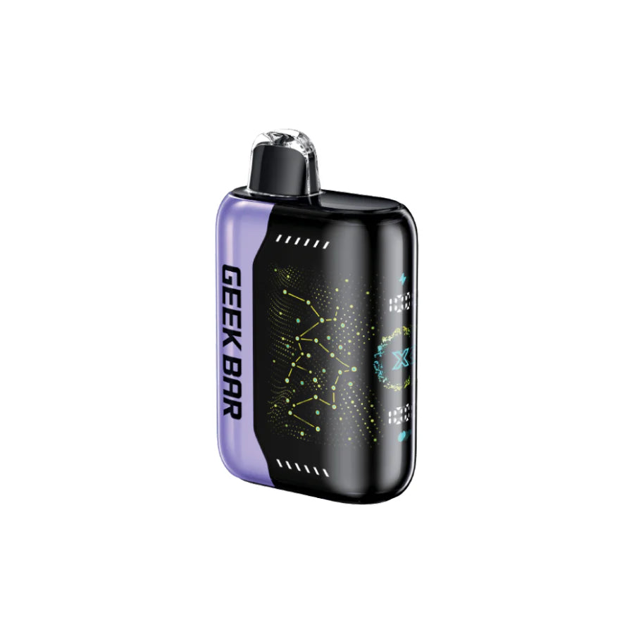 GEEK BAR PULSE X disposable vape showcasing a sleek design with vibrant colors, ideal for peach berry lime ice flavor.