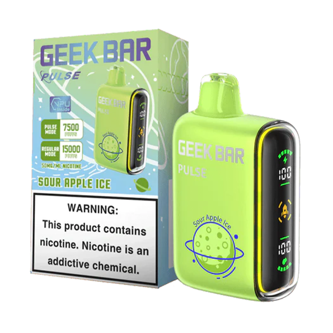 GEEK BAR PULSE 15K 50MG - SOUR APPLE ICE