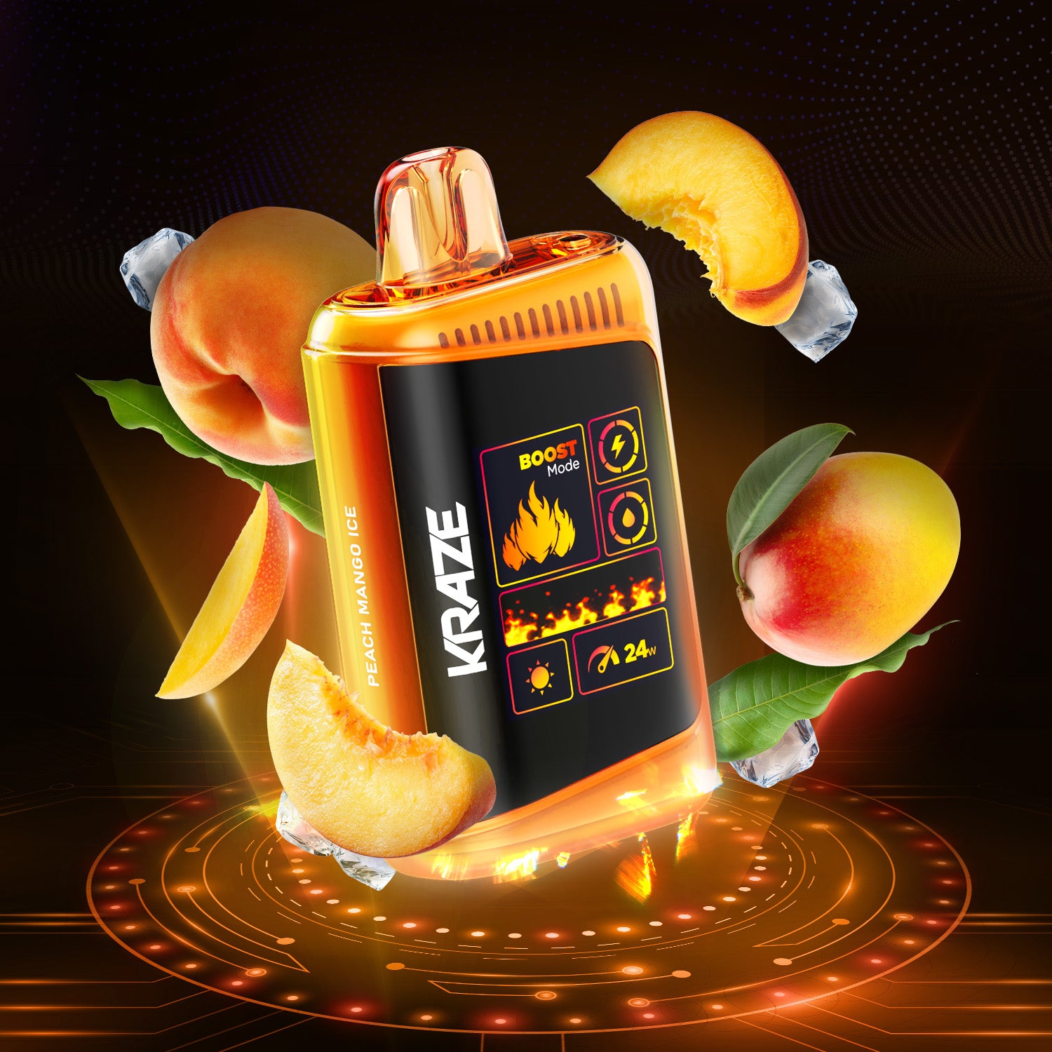 KRAZE HD MEGA - PEACH MANGO ICE - Clutch Vape