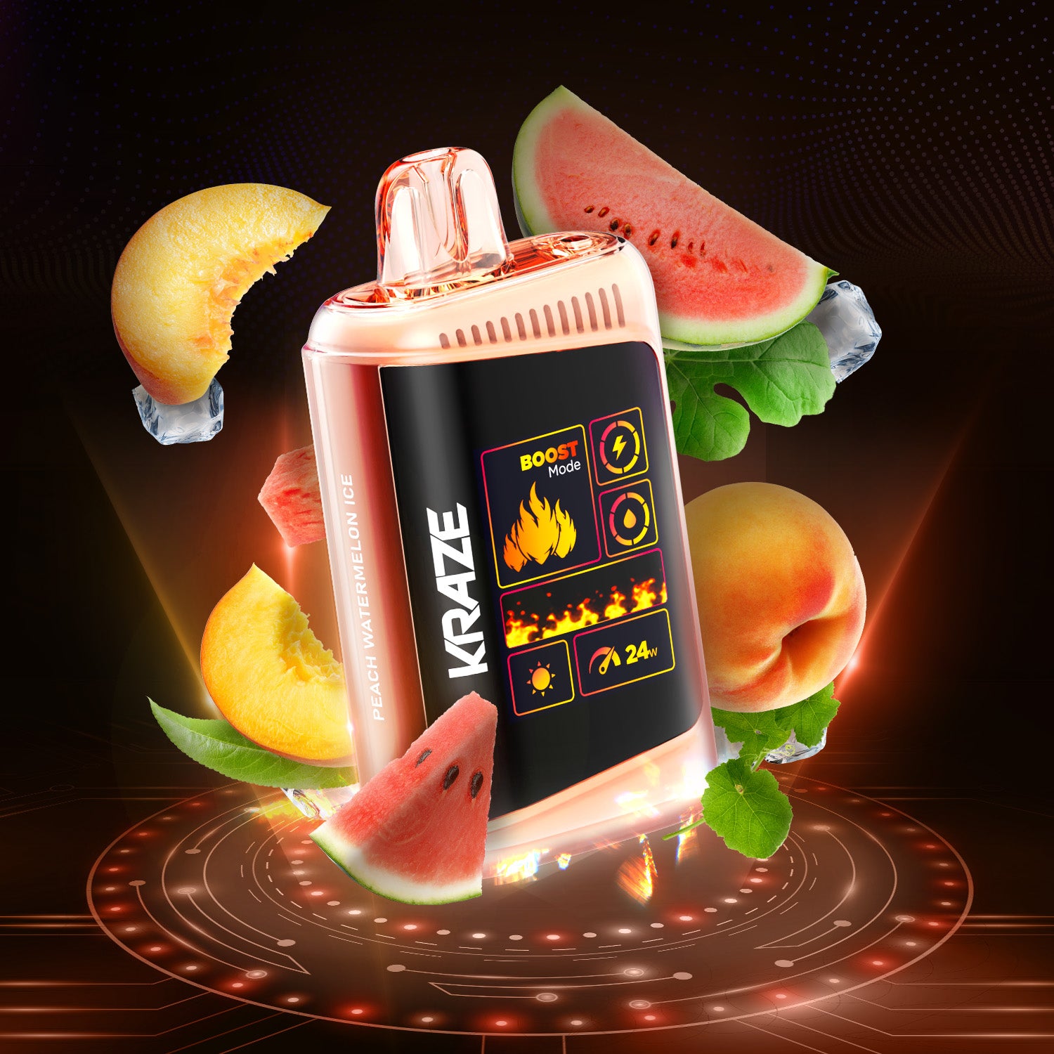 KRAZE HD MEGA - PEACH WATERMELON ICE - Clutch Vape