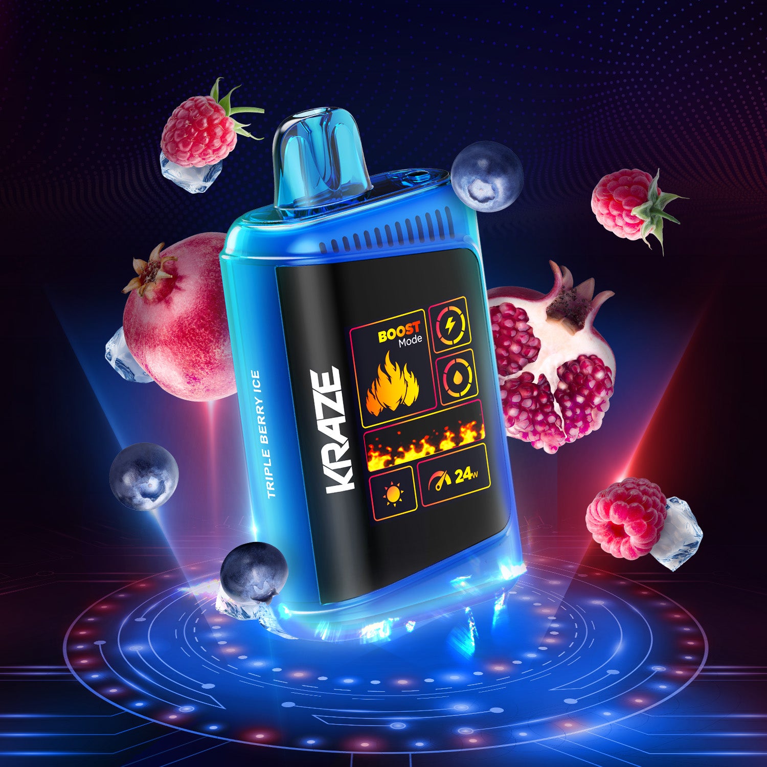 KRAZE HD MEGA - TRIPLE BERRY ICE - Clutch Vape