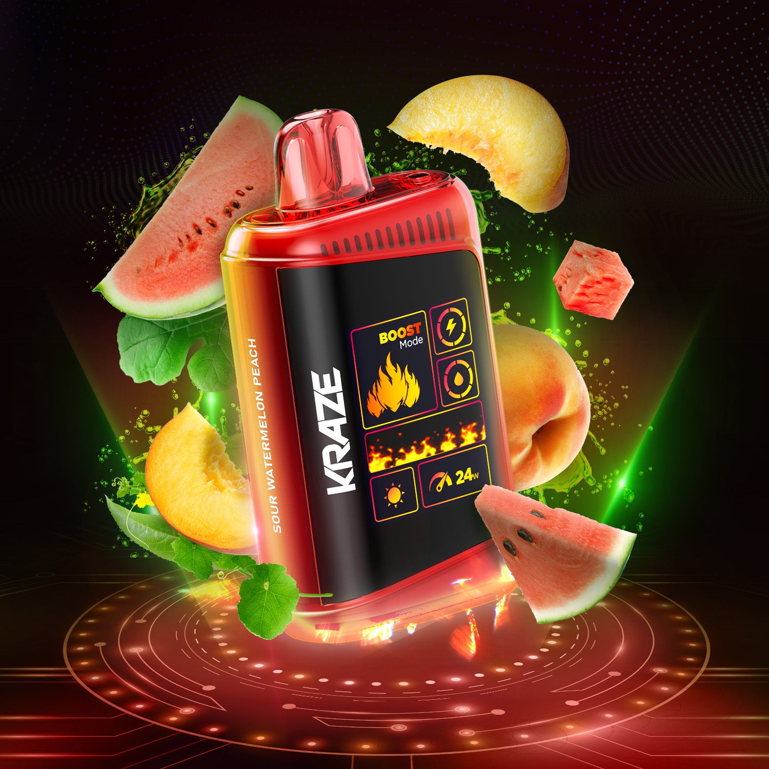 KRAZE HD MEGA - SOUR WATERMELON PEACH - Clutch Vape