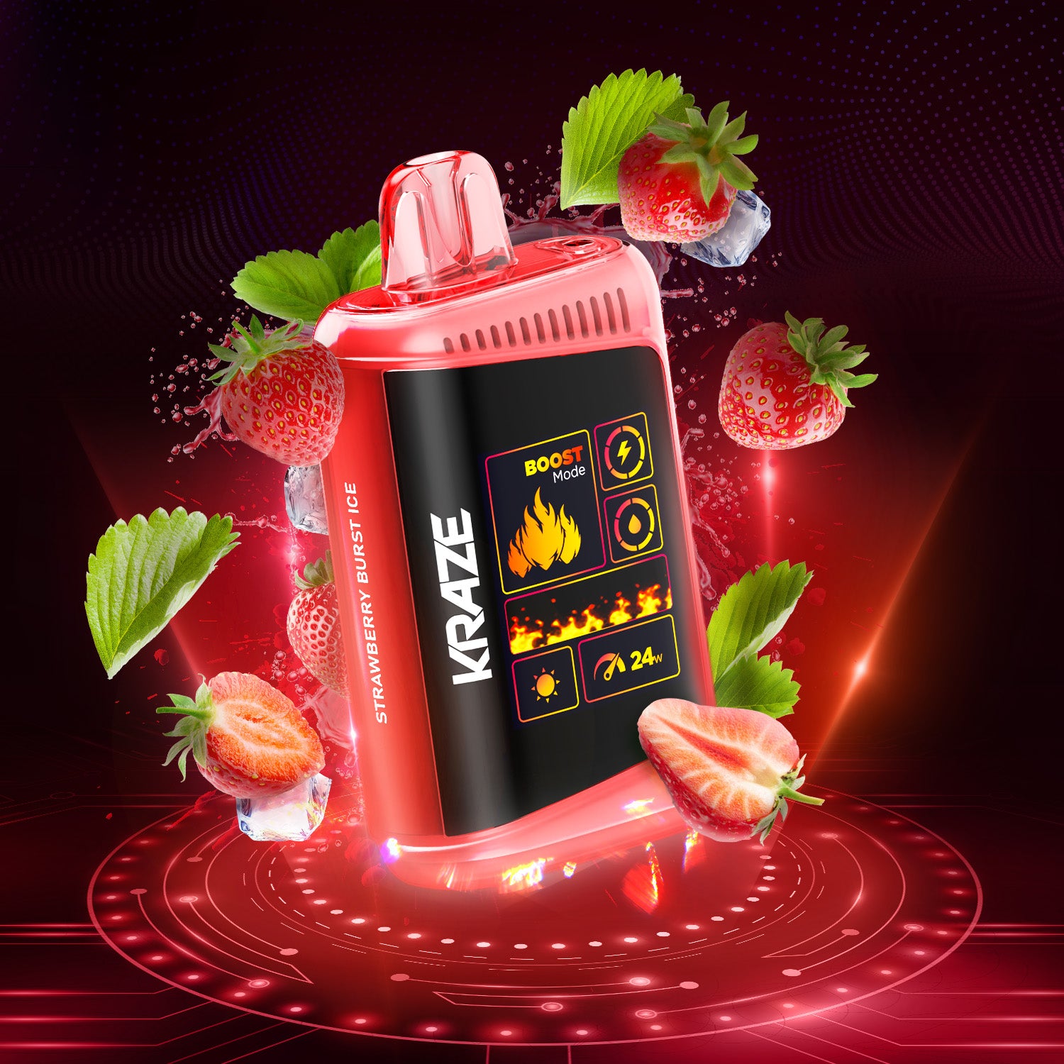 KRAZE HD MEGA - STRAWBERRY BURST ICE - Clutch Vape