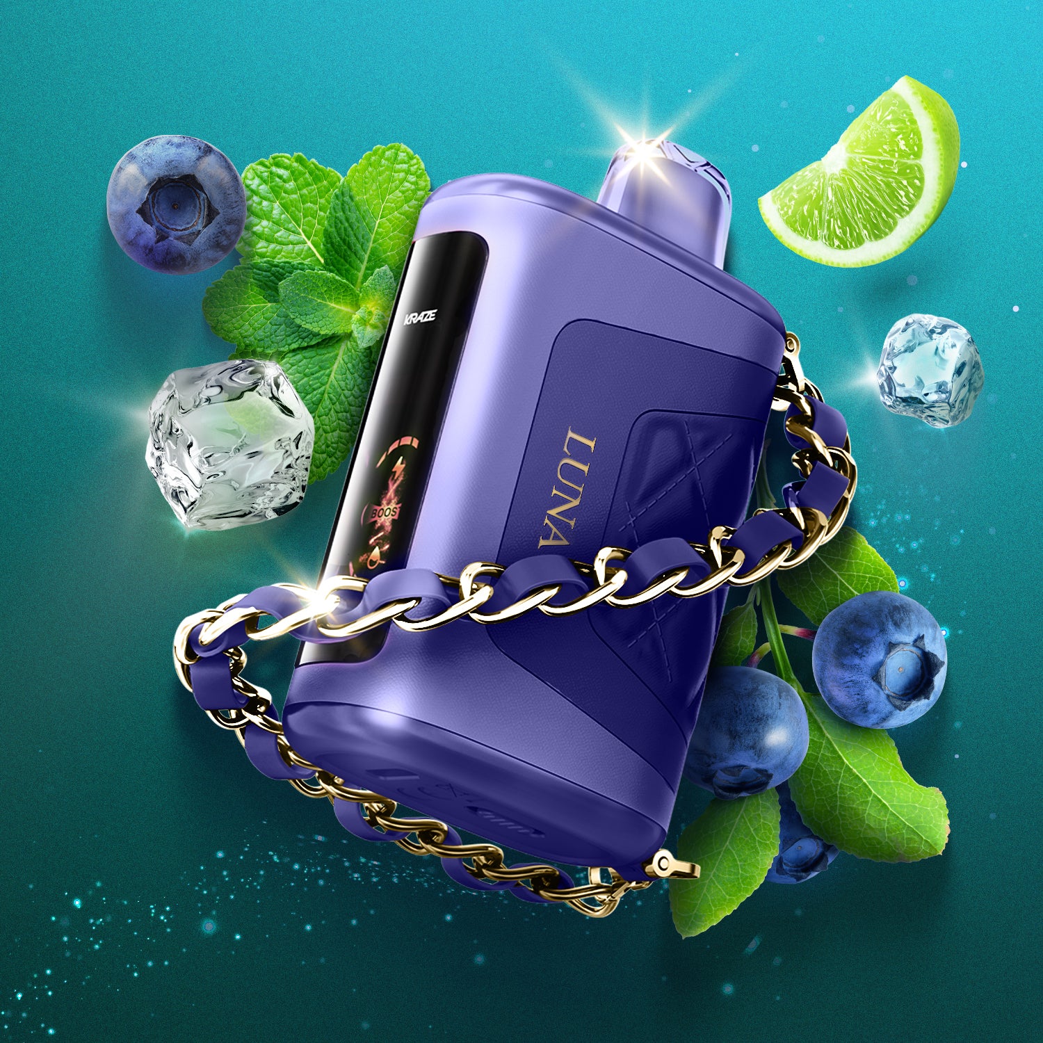 KRAZE LUNA 42k - BLUEBERRY MINT FROST Clutch Vape KRAZE LUNA 42k - BLUEBERRY MINT FROST Clutch Vape