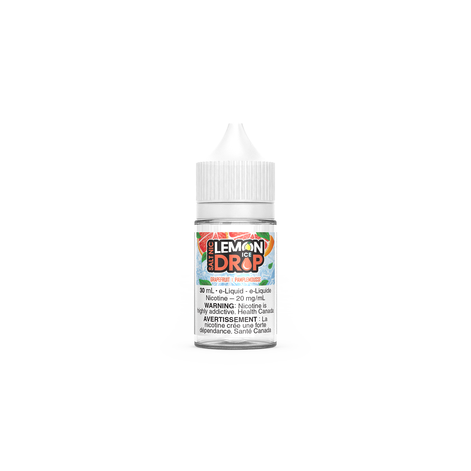 LEMON DROP Salt Ice vape juice 20mg/ml with grapefruit flavor in a 30ml bottle.