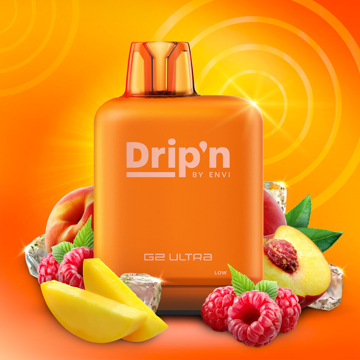 LEVEL X G2 ULTRA DRIP'N 50k - RASPBERRY PEACH MANGO ICE