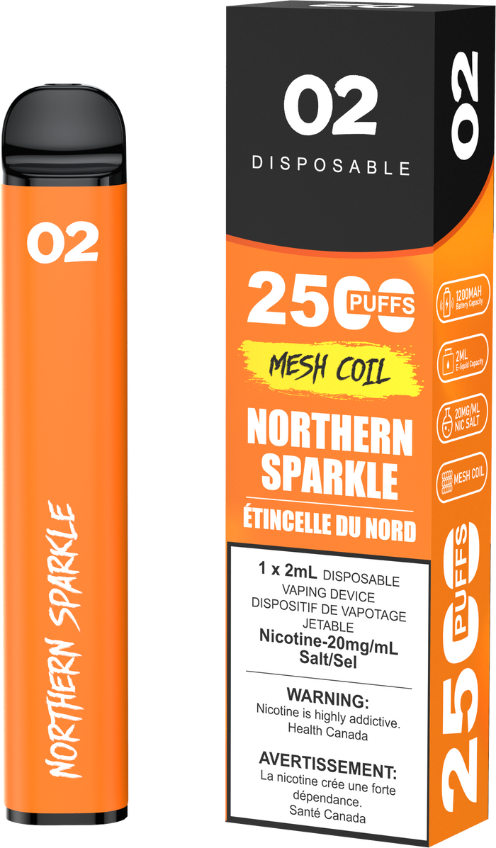 02 DISPOSABLE 2500 PUFFS - NORTHERN SPARKLE