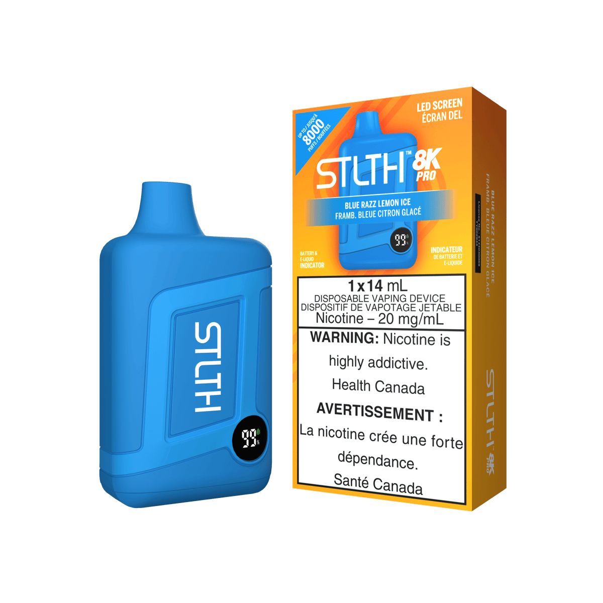 STLTH 8K PRO 12MG  - BLUE RAZZ LEMON ICE - Clutch Vape