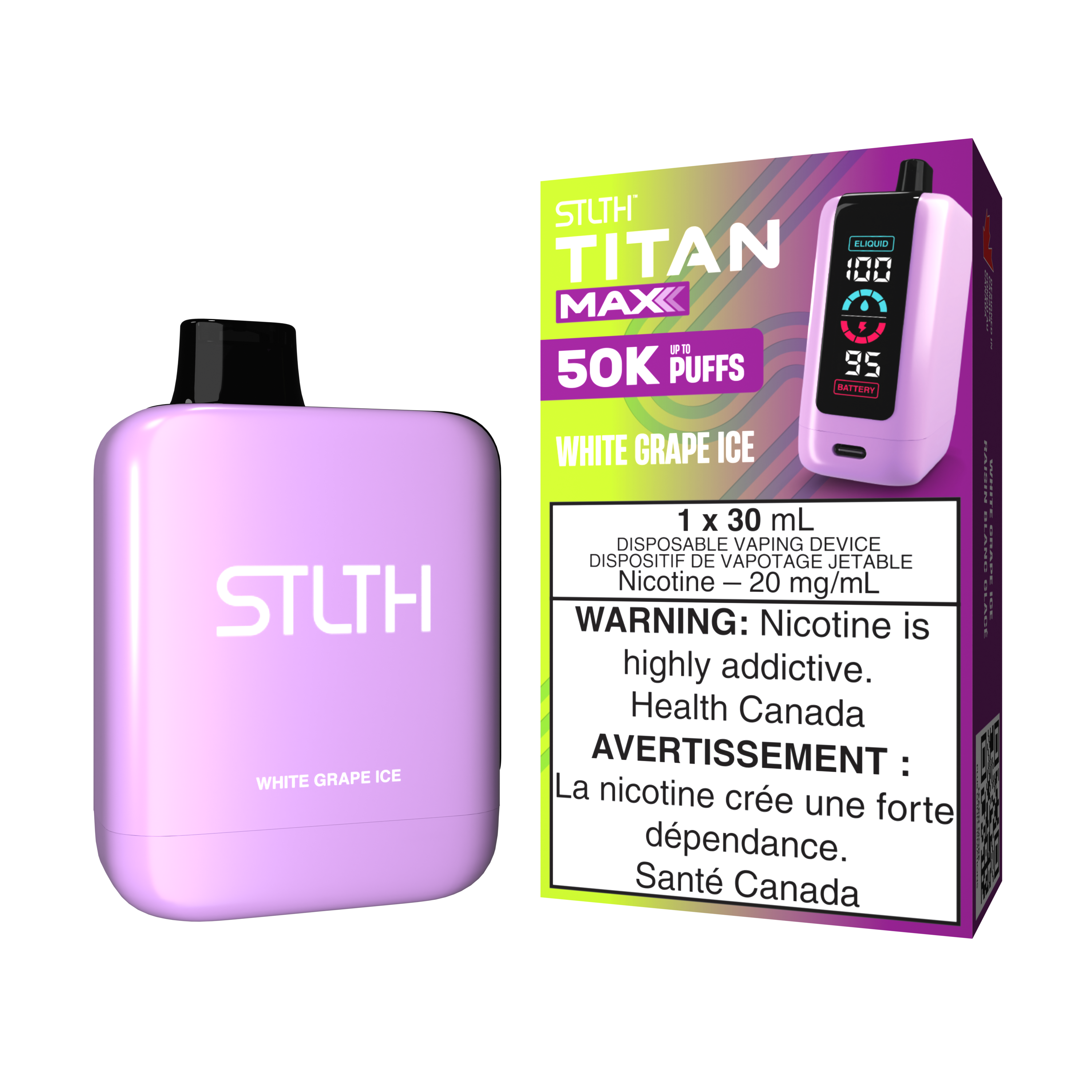 STLTH TITAN MAX 50K - WHITE GRAPE ICE