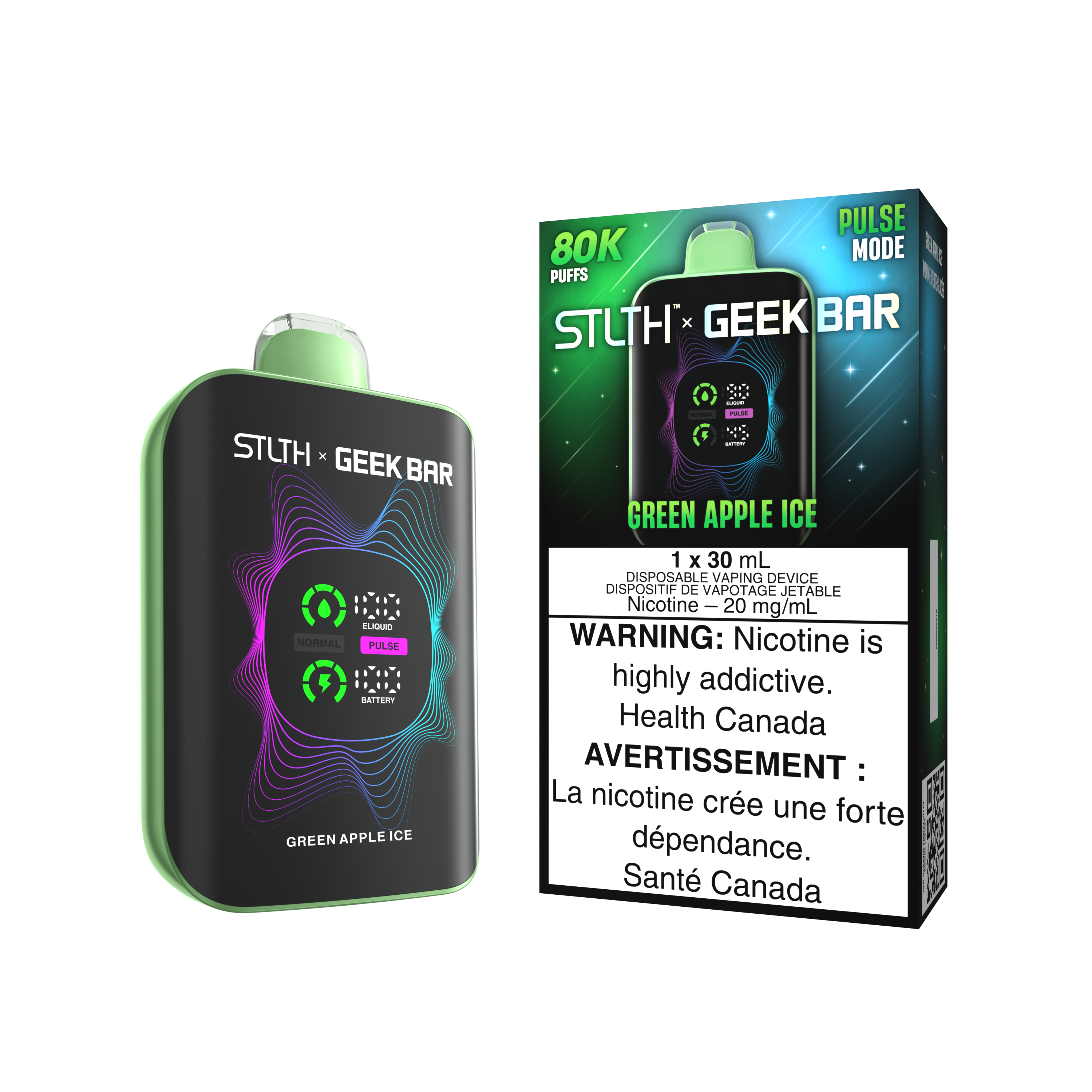 STLTH × GEEK BAR 80k - GREEN APPLE ICE
