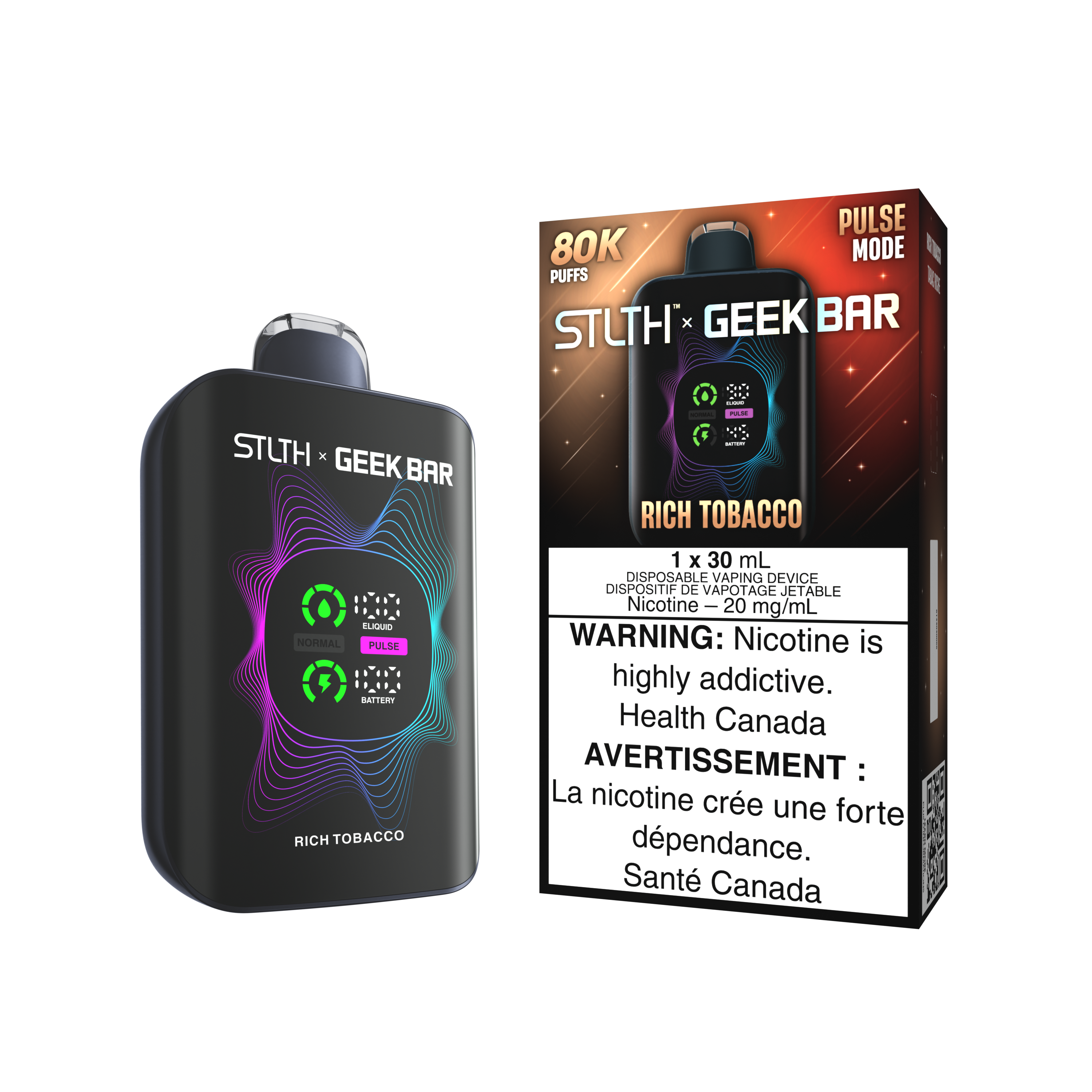 STLTH × GEEK BAR 80k - RICH TOBACCO