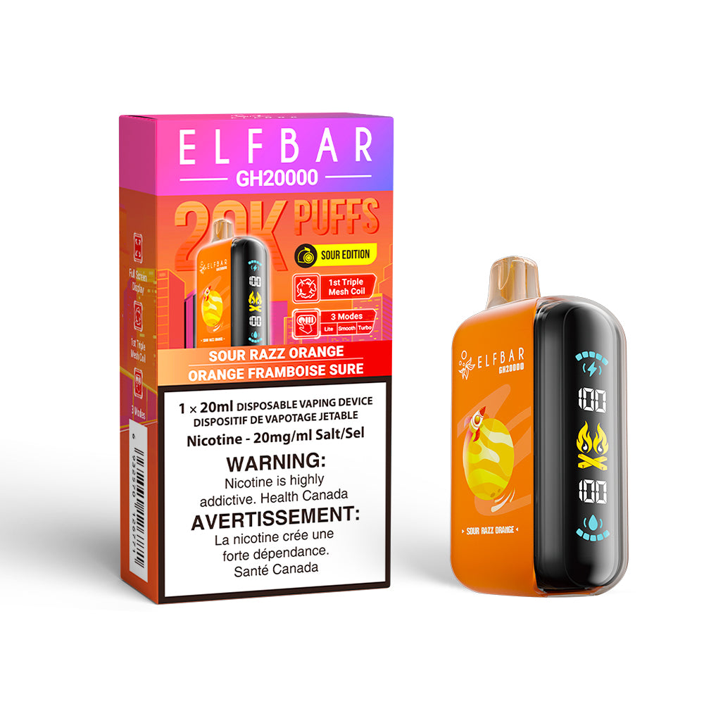 ELF BAR GH 20K- SOUR RAZZ ORANGE