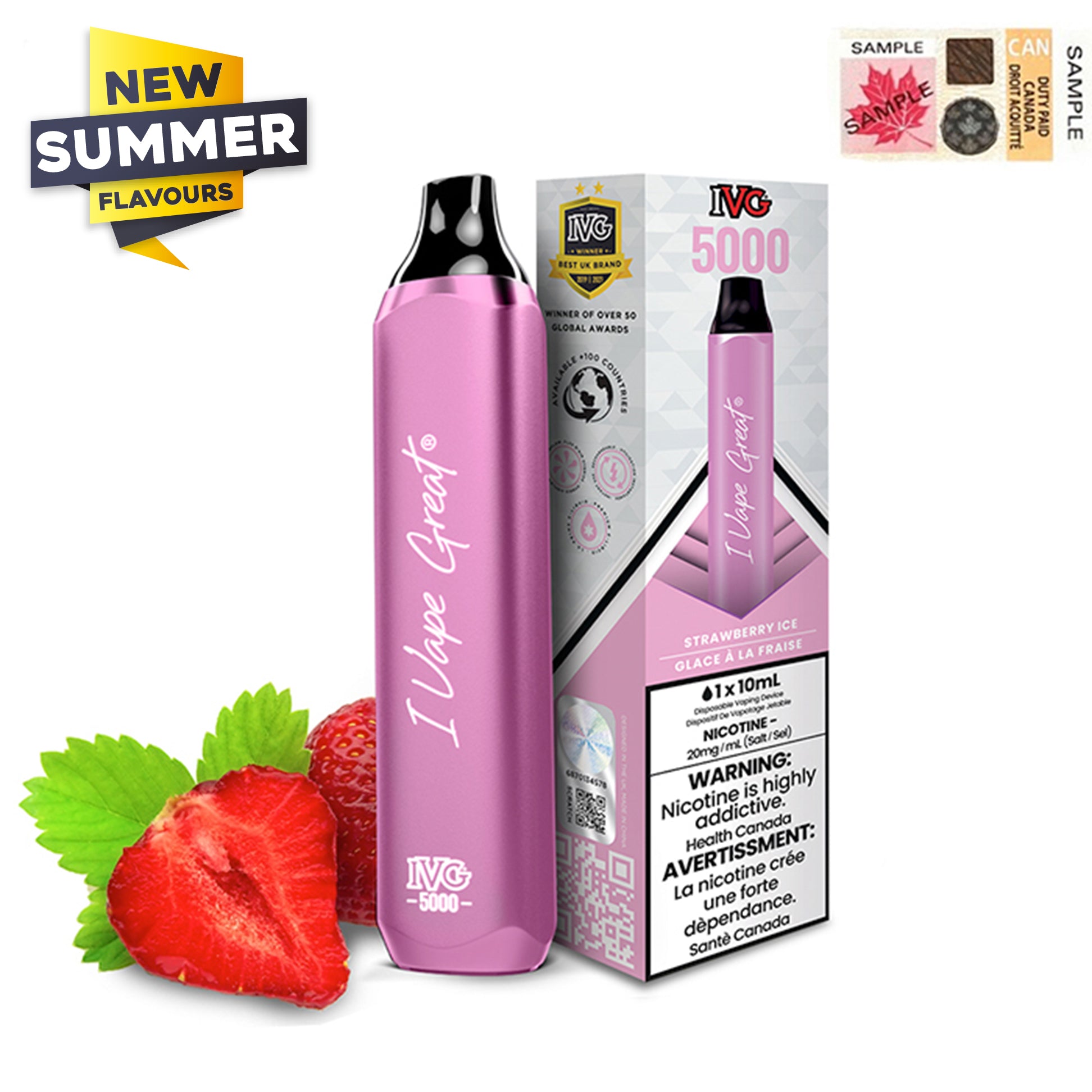 IVG 5000- STRAWBERRY ICE - Clutch Vape