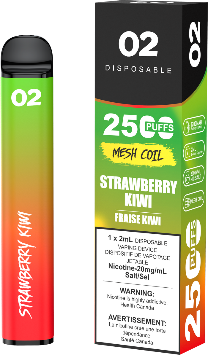 02 DISPOSABLE 2500 PUFFS - STRAWBERRY KIWI
