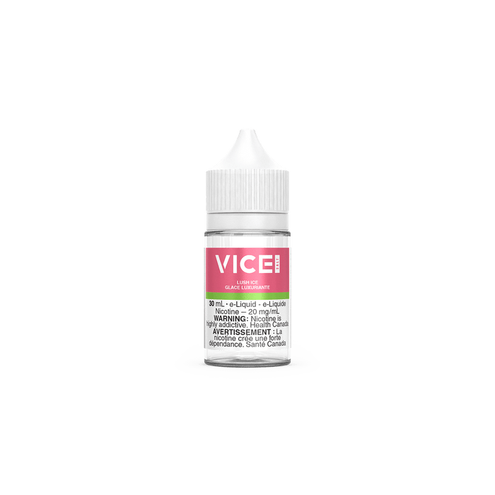 VICE SALT Lush Ice E-liquid bottle, 30ml, 20mg/ml nicotine, refreshing watermelon and ice flavor.