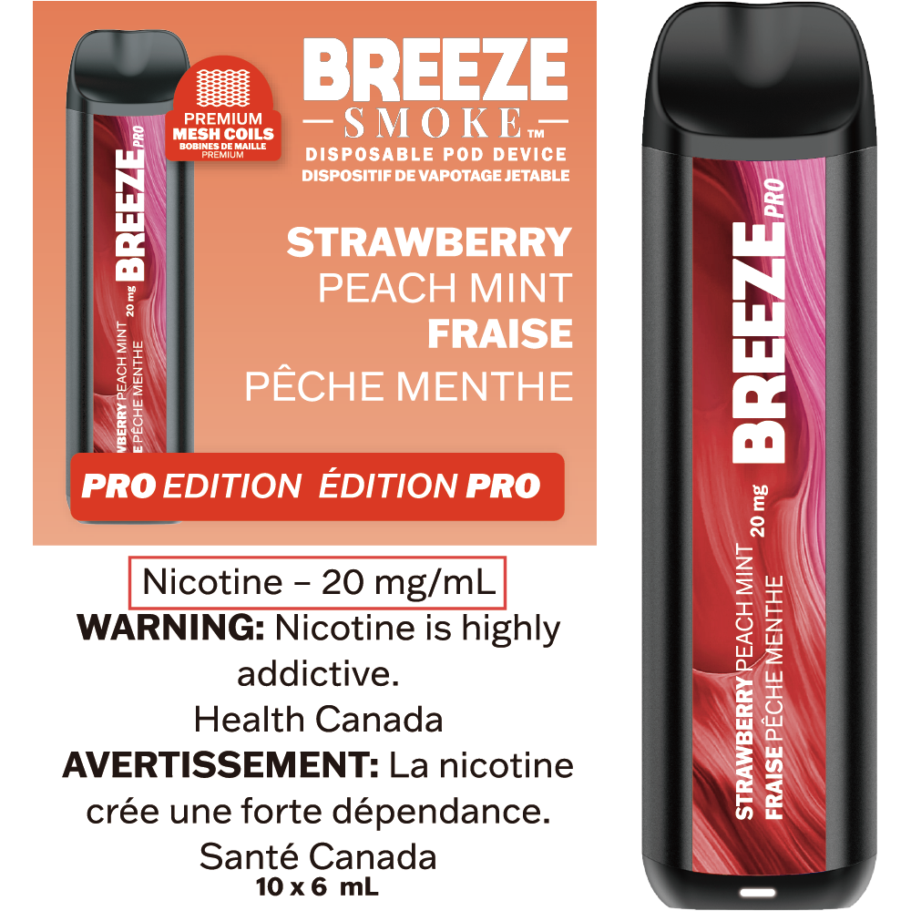 BREEZE PRO S50 - STRAWBERRY PEACH MINT - Clutch Vape