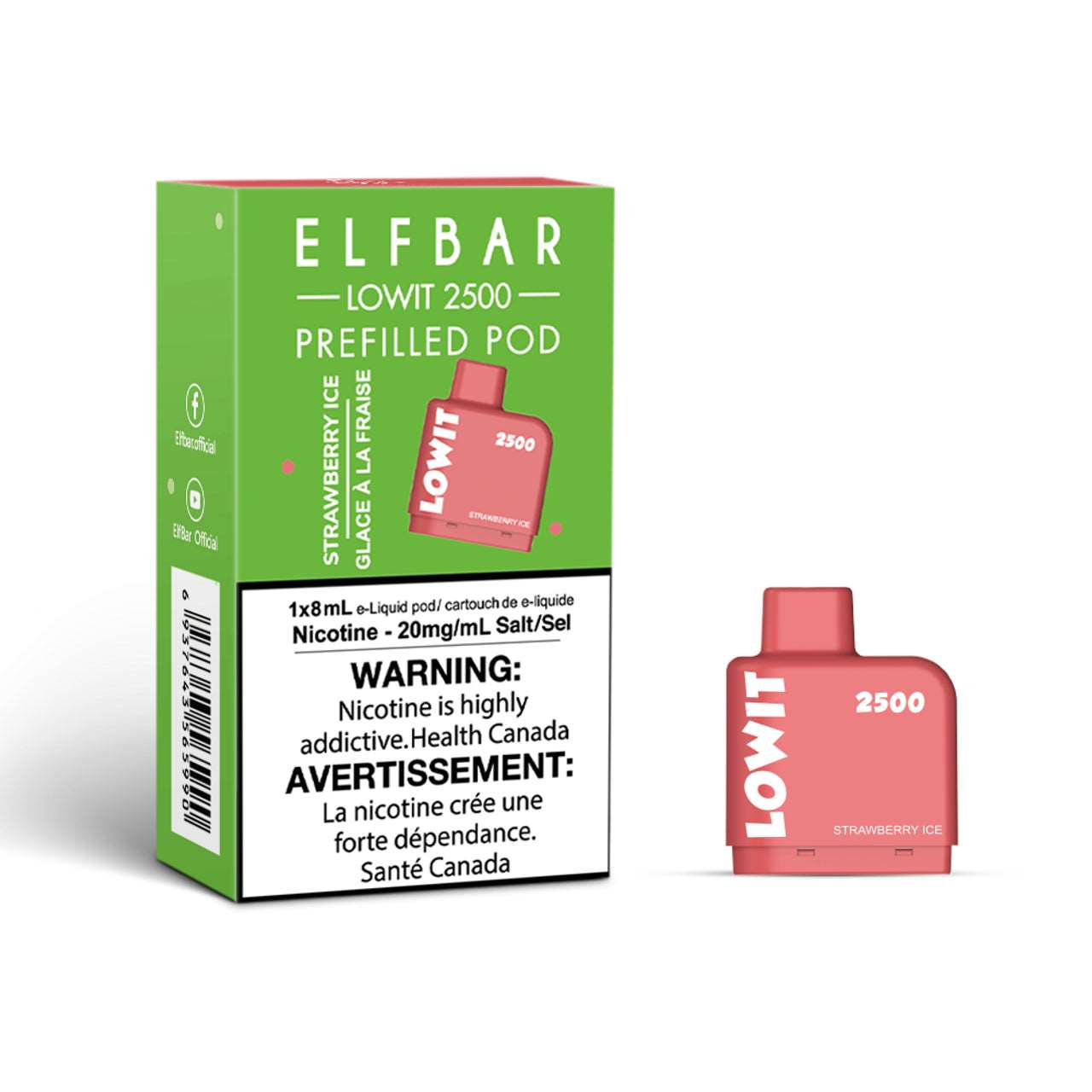ELFBAR - LOW IT STRAWBERRY ICE 2500 Default Title
