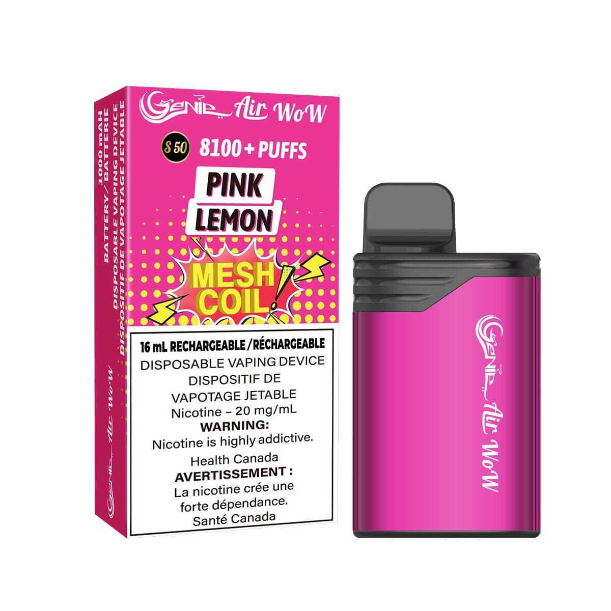 GENIE AIR WOW - Pink Lemon – CLUTCH Online Vape Shop