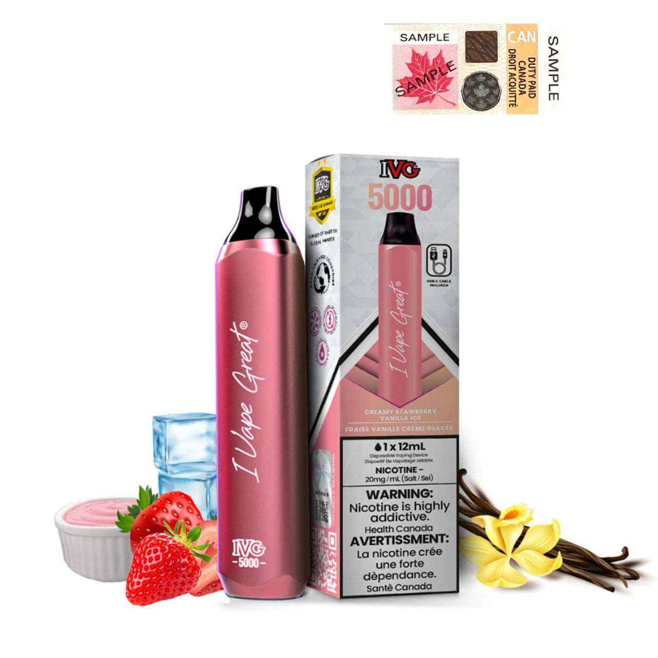 Achetez pas cher IVG 5000 - CREAMY STRAWBERRY VANILLA ICE - Vape Online Clutch Vape Achetez pas cher IVG 5000 - CREAMY STRAWBERRY VANILLA ICE - Vape Online Clutch Vape
